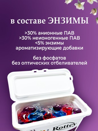 Капсулы для стирки Rottey (Ягодные) 21шт